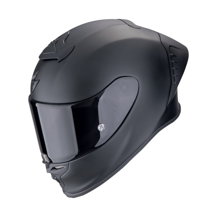 Каска за мотоциклет SCORPION EXO-R1 EVO II AIR Matt Black, включва опушен визьор, размер XL