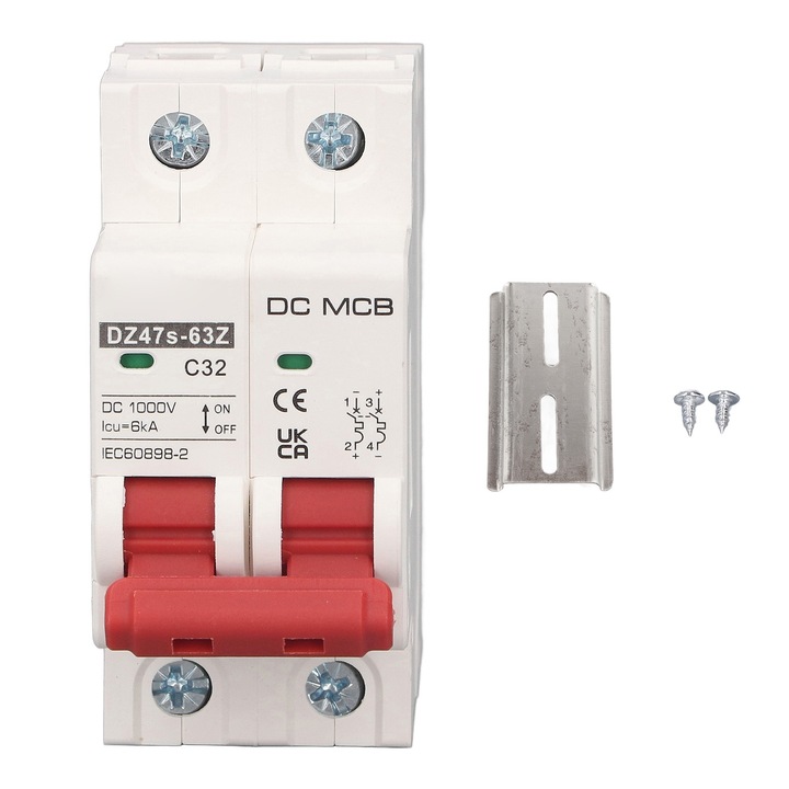 Mini megszakító 2P 6000A, Megszakítási kapacitás, Fotovoltaikus napenergia rendszer, Mini megszakító DC1000V 32A