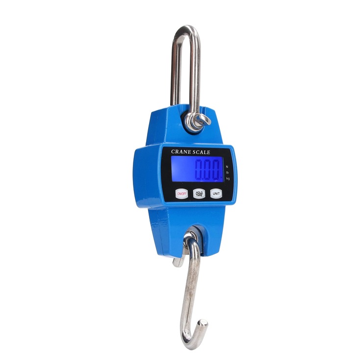 Cantar electronic de macara Enforose, model MNCS M, capacitate 300Kg, display LED LCD, inclus S-hook, 3xAA baterii necesare