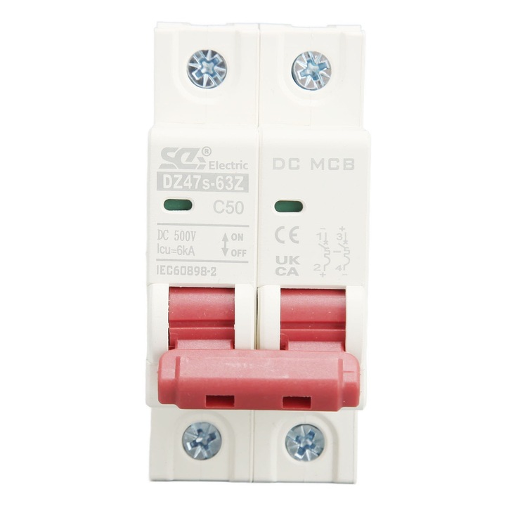 Moduláris DC megszakító, Túlterhelés rövidzárlat elleni védelem PV megszakító 2P 50A 500V