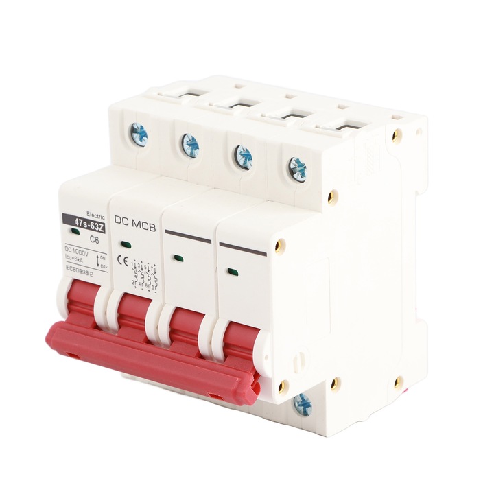 Intrerupator 4P DC 6000A Capacitate de rupere Declansare electromagnetica Instalare sina DIN Intrerupator DC 6A 1000V