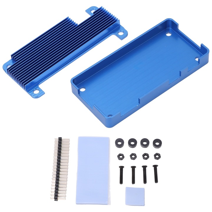 Корпус за разсейване на топлината Син корпус за пасивно охлаждане от алуминиева сплав за Raspberry Pi