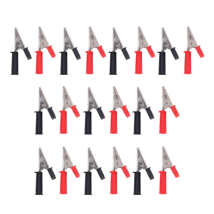 Set de cleme testare, Enforose, 10mm, 20A, rosu/negru