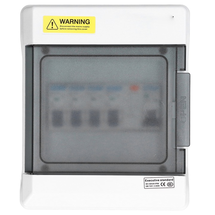 Mini intrerupator de scurgeri 4 cai, Placa de sigurante de protectie impotriva scurgerilor, 63A, 30mA, RCD+4MCB (6A+2 X 16A+32A) AU 230V