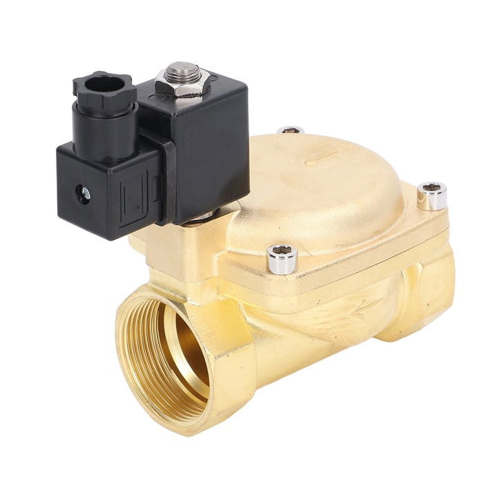 Електромагнитен клапан от месинг Enforose G1-1/4 инча, 2 позиции, 2 посоки, за вода, масло, 32 мм