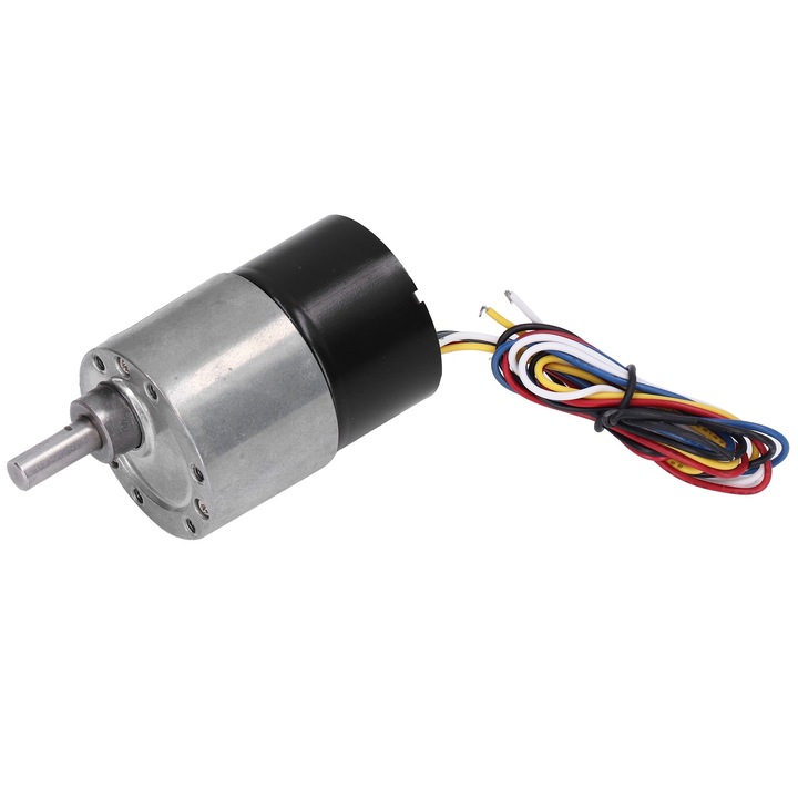 Motor cu angrenaj, reductor de viteza, fara perii, Enforose, arbore D, zgomot redus, CW CCW, motor cu angrenaj de rotatie DC12V