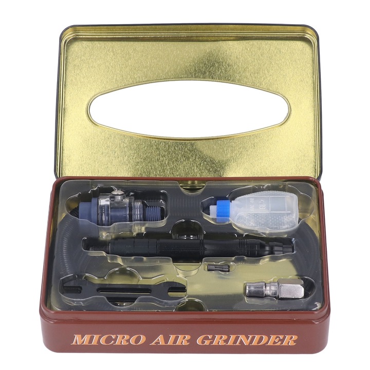 Set slefuire cu aer Enforose, pix pneumatic, 55000rpm, 1/4in, 90psi, accesorii incluse