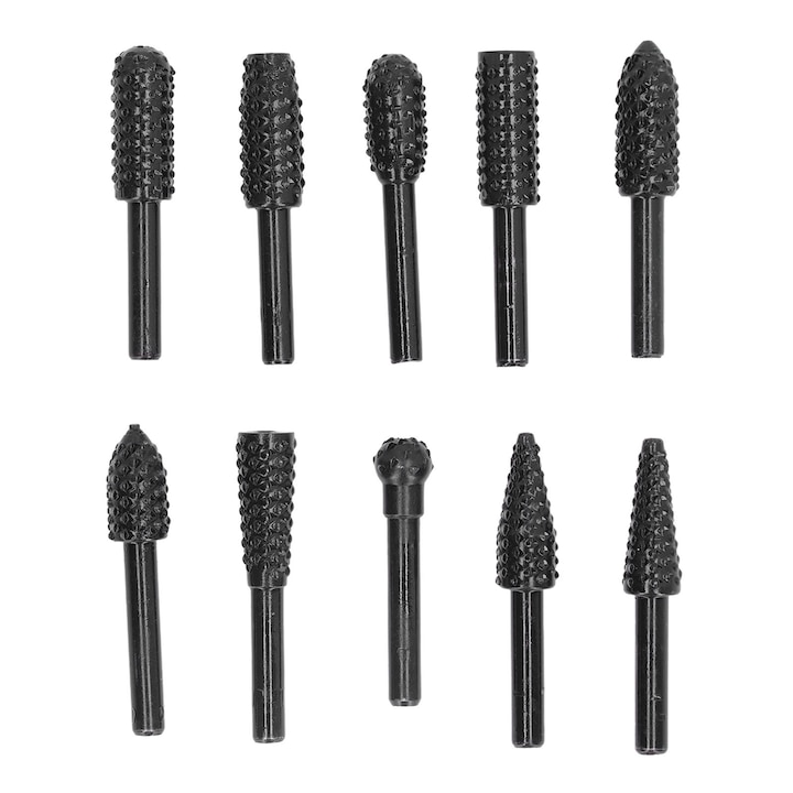 Set de freze din carbura, 1/4 inch, slefuit cu taiere dubla, scula rotativa, accesorii pentru sculptura in lemn