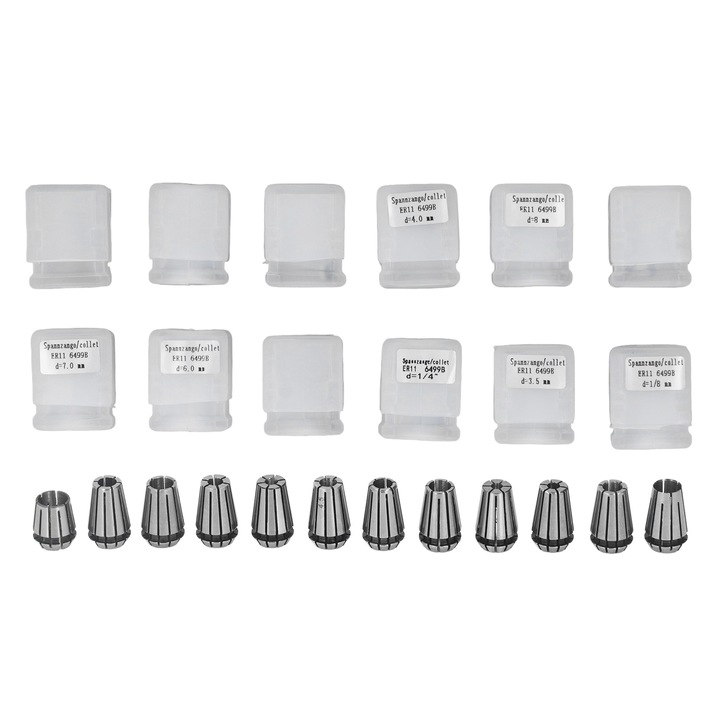 Set de mandrine ER11 cu arc, Enforose, 12 buc, dimensiuni variate, otel aliat