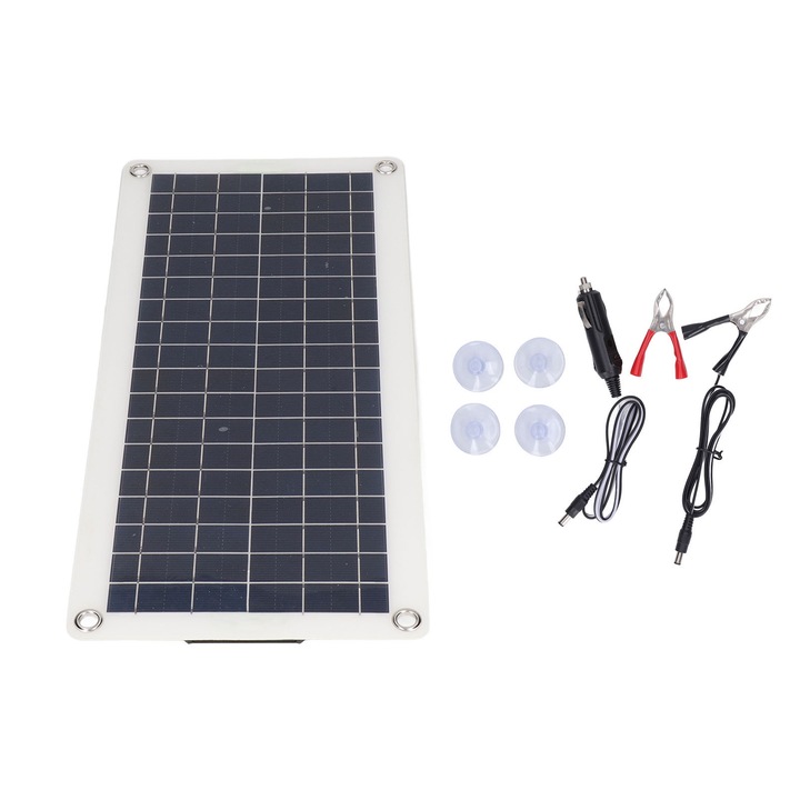 Incarcator solar 20W Enforose, panou solar monocrystalline, impermeabil IP67, dimensiuni 435x200mm, set complet.