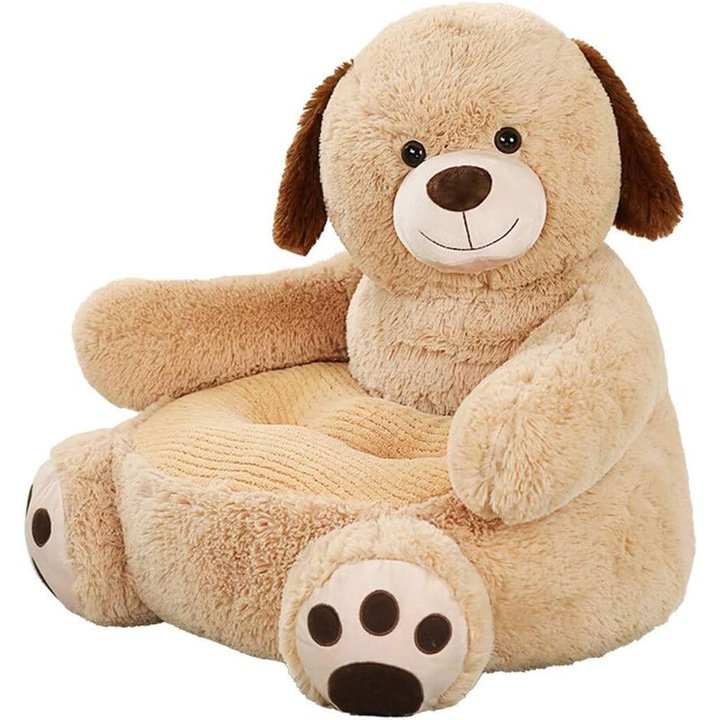 Fotoliu plus copii, Scaun Catel plusat, Crem-Maro