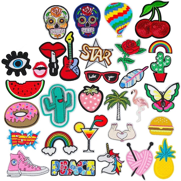 Set de 32 aplicatii termo-adezive, WELUOT, multicolor