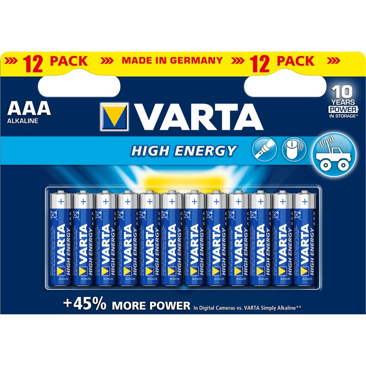 VARTA High Energy Mikor LR03 elem, AAA, 12 db