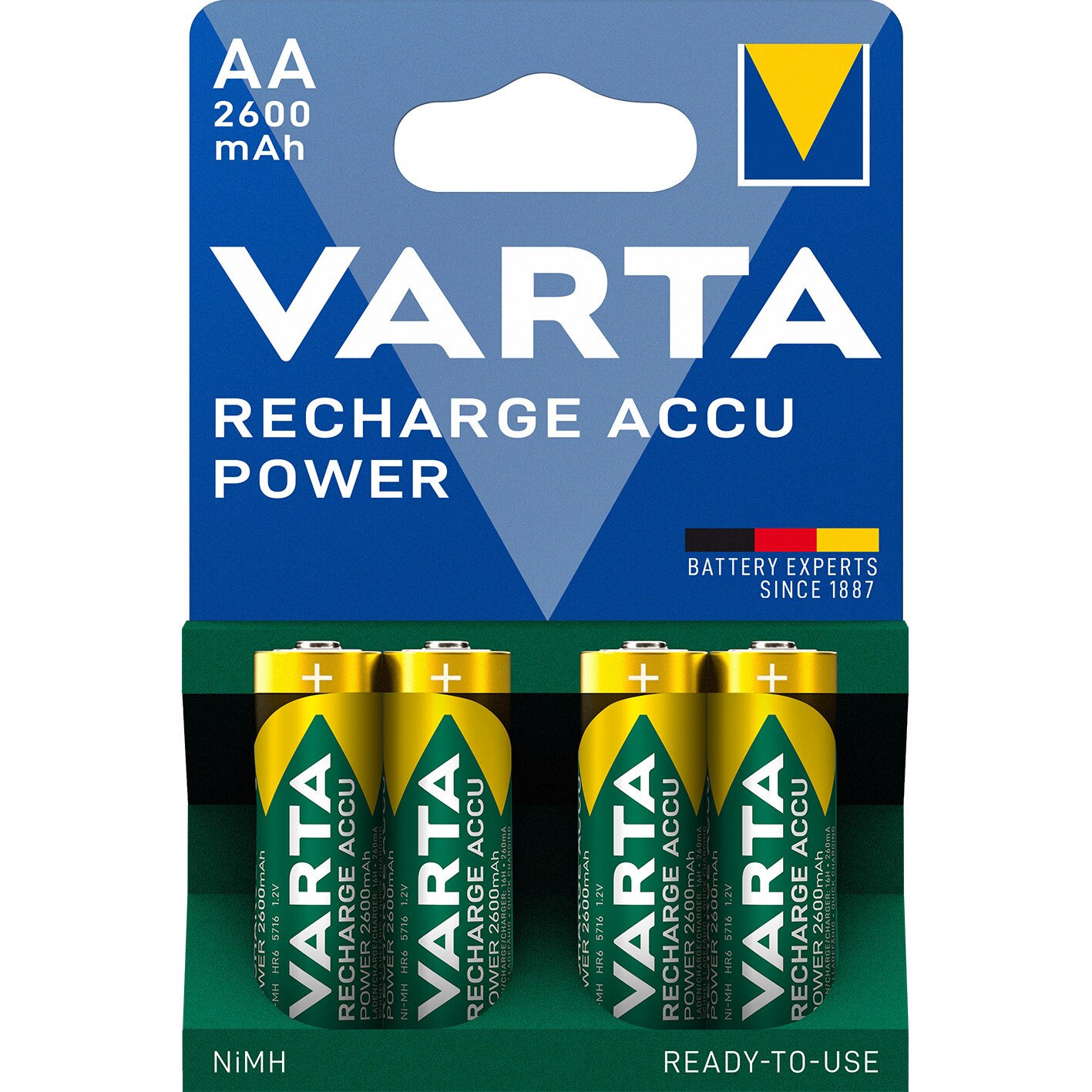 Baterie, VARTA, AA, 2600 mAh, BL4, Multicolor