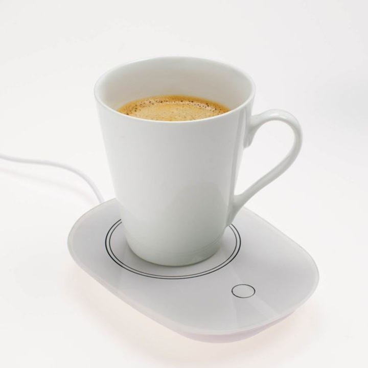 Incalzitor inteligent pentru cana de cafea, ceai, cu USB, alb, 17x14.5x3.8cm
