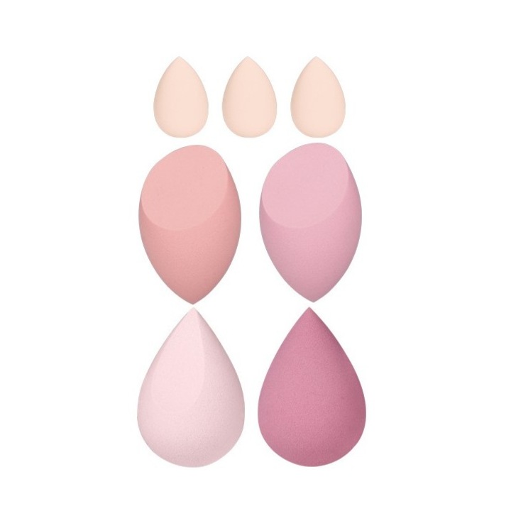 Sminkszivacs készlet, 7 darabos, rózsaszín, Briggs