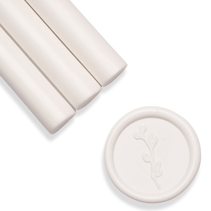 Восъчна пръчка, непрозрачно бяла с гланцово покритие, 1,1 x 13 см, восък за запечатване