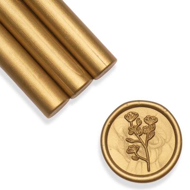 Восъчна пръчица, злато-бронз, перла, 1,1 х 13 см, восък