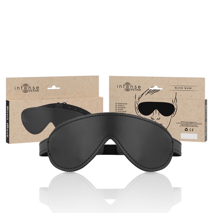 Masca de somn din piele vegana Intense, design ergonomic, ajustabil, multicolor