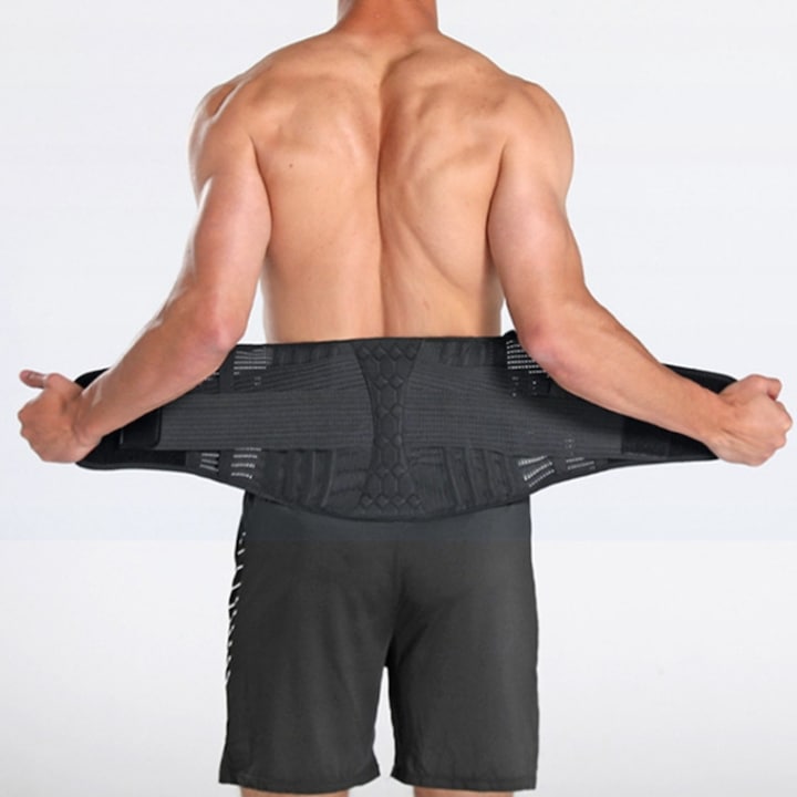 Centura lombara, AjieQaQ, suport dublu, anti hernie inghinala, 110x23cm, marimea L