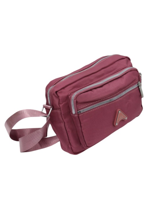 Női crossbody táska R241, állítható pánttal, sötét rózsaszín
