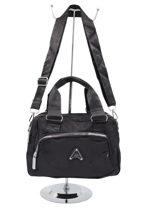 Női táska fogantyúval, állítható és levehető pánttal, R306 fekete