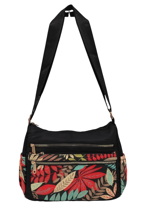 Дамска чанта, текстил, регулируема презрамка, R1130 черен3