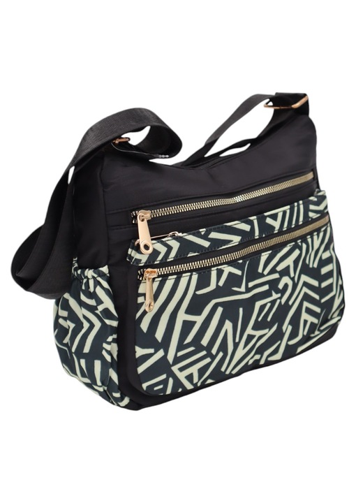 Női crossbody táska, textil anyagú, állítható pánttal, R1130 fekete6