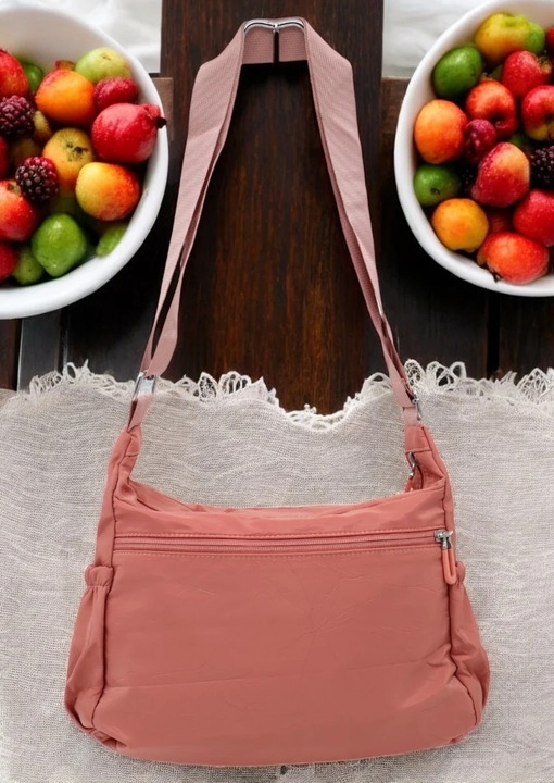 Geanta dama, din material textil cu curea reglabila, R1017 dark pink