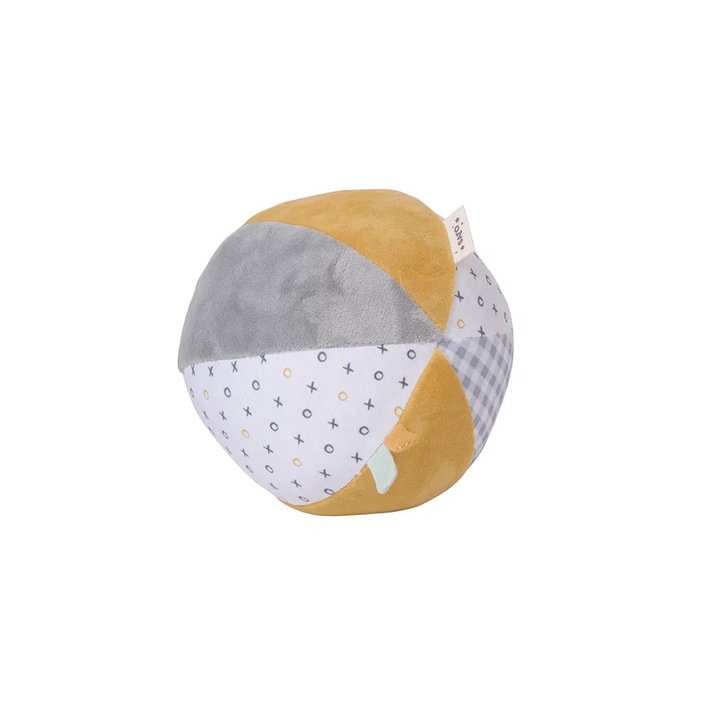 Csörgős labda, Saro Baby, puha, mustáros, érzékszervi játékok készlet