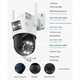 Camera de supraveghere, Wacorresi, 4X Zoom, 8MP, WIFI, IP66 Rezistenta la Apa, Duala, Viziune Nocturna Color, Rotire, Leduri Lumina, Detectie Miscare, Interior/exterior, Auto Track, Alb