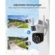 Camera de supraveghere, Wacorresi, 4X Zoom, 8MP, WIFI, IP66 Rezistenta la Apa, Duala, Viziune Nocturna Color, Rotire, Leduri Lumina, Detectie Miscare, Interior/exterior, Auto Track, Alb