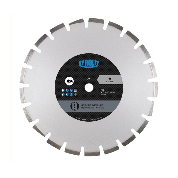 Disc diamantat pentru taiat asfalt C1SW, 450×3.6×25.4 Basic, 34546444 Tyrolit