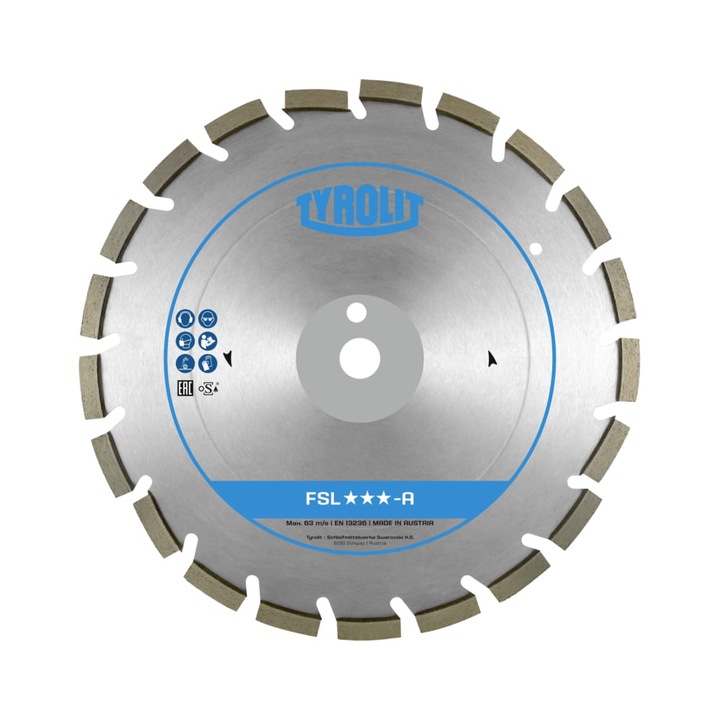 Disc diamantat pentru taiat asfalt, beton, C7SW, 350×3.2×25.4 Premium, 620541 Tyrolit
