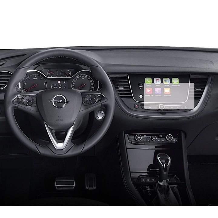 Folie Protectie Navigatie Opel Grandland X 2017-2021, Duragon, protectie Display Navigatie, silicon Transparent, Anti-zgarieturi, Anti-amprenta, Regenerabila, Flexibila, Anti-Shock, kit instalare
