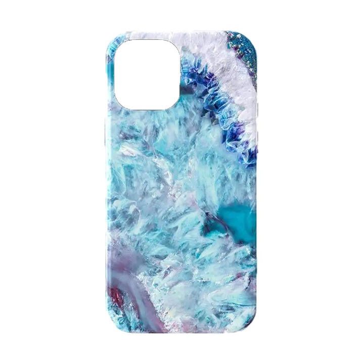 Husa pentru Apple iPhone 12 / 12 Pro, Elegant Touch Collection, Marble Effect, Ultra Rezistenta, Ultra Slim, Anti Scratch, Anti Shock, Design Elegant, Albastru Deschis