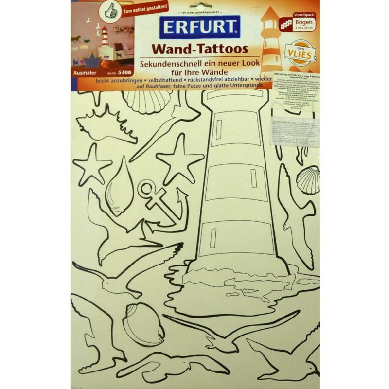 Sticker decorativ perete DE COLORAT, ERFURT & SOHN GERMANIA, 4 foi