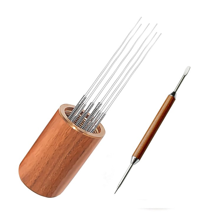 Диспенсър за кафе в портафилтър, WELUOT, 6 игли, кафяв