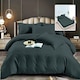 Lenjerie de pat Damasc, policoton, 6 piese, cearceaf cu elastic 160x200cm, pentru pat dublu, grafit, Ralex Pucioasa, 6pH80