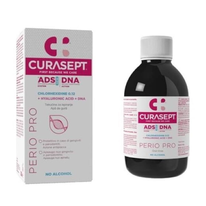 Szájvíz klórhexidinnel 0,12% PERIO PRO, parodontitis, Curasept, 200 ml