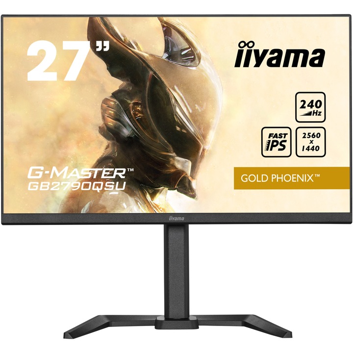 Iiyama G-Master GB2790QSU-B5 Gaming monitor, LED IPS, 27" QHD, HDMI, Display Port, 240Hz, Gold Phoenix, Vesa, fekete
