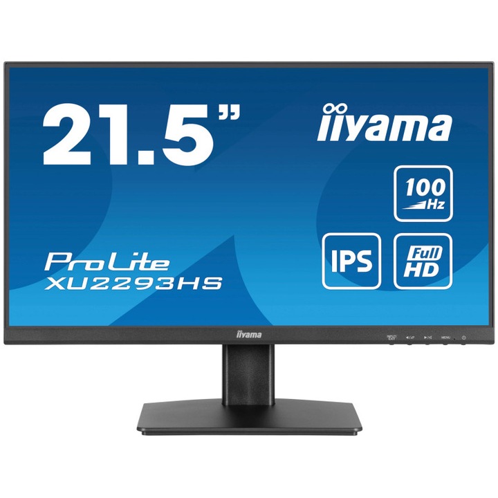 iiyama ProLite XU2293HS-B6 monitor, LED IPS 21.5" Full HD, 100Hz, 1ms, HDMI, DisplayPort, villogásmentes + kék fény