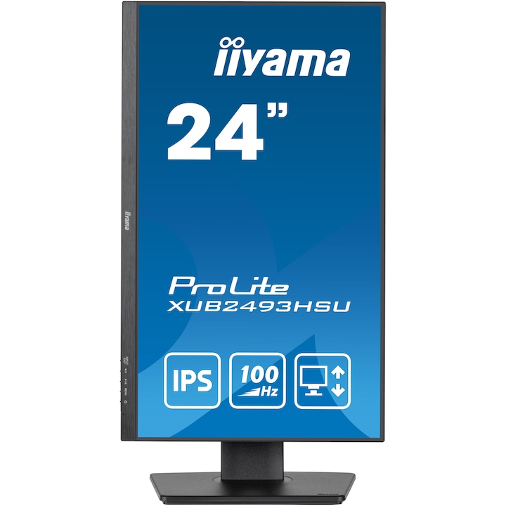 Monitor LED IPS iiyama ProLite XUB2493HSU-B6 23.8" Full HD, 100Hz, 1ms, HDMI, DisplayPort, HUB USB 2x2.0, HAS (150mm), Flicker-free + Blue light