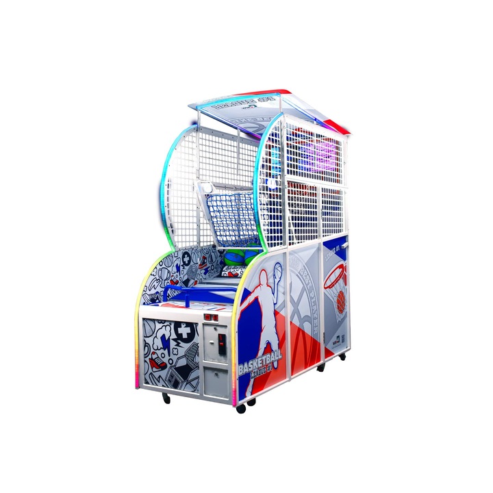 Joc de baschet JAKAR GAMES, BB01JG24, metal, policarbonat, 4 niveluri dificultate, pliabil