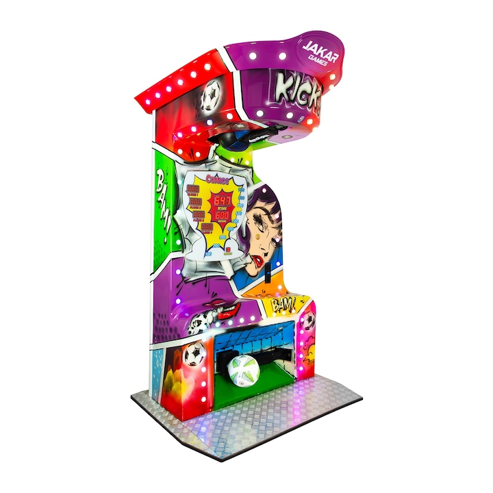 Consola arcade Kickboxer 2in1, provocari de forta si fotbal, multicolor, personalizabil