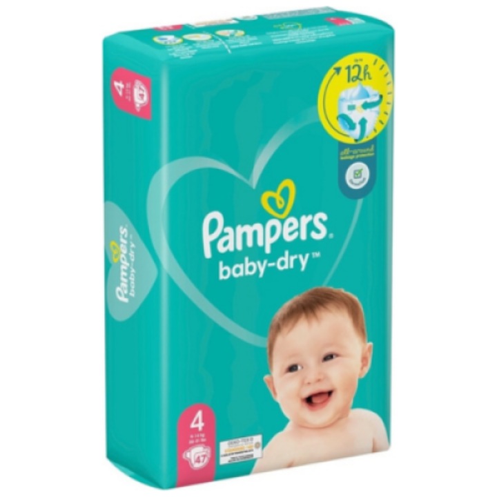 Scutece copii Pampers Baby-Dry, Nr. 4, 9-14kg, 47 buc