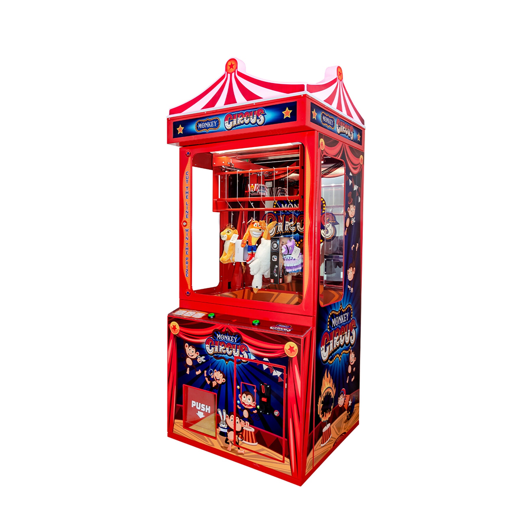 Masina de distractie Scissors Circus, JAKAR GAMES, tema circ, iluminare RGB, 6 premii.