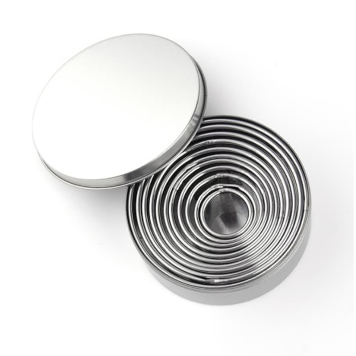 Комплект 11 форми за торта, WELUOT, неръждаема стомана, сребристи