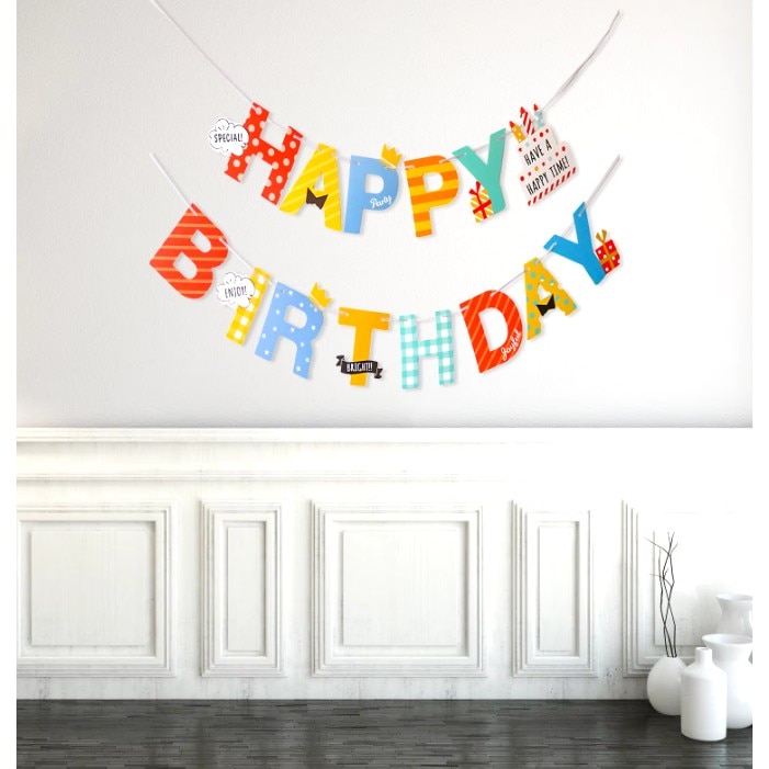 Banner Happy Birthday 100x200 cm, toolsy, Rola de Ata Inclusa