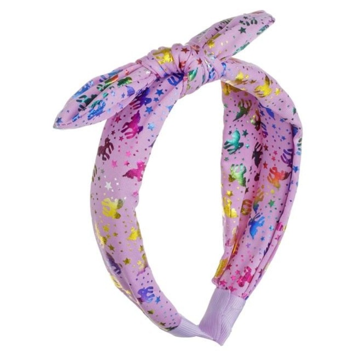 Coronita pentru fete Antbro® cu fundita de culoare lila cu design unicorni